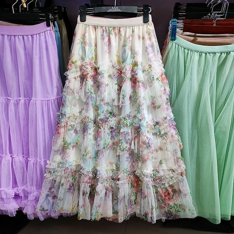 2025 New Style Long Tulle Skirt with Printed Design Casual High Waist Cake Skirt Large Size Women's Fairy Tale Half-length Skirt
2025 New Style Long Tulle Skirt with Printed Design Casual High Waist Cake Skirt Large Size Women's Fairy Tale Half-length Skirt