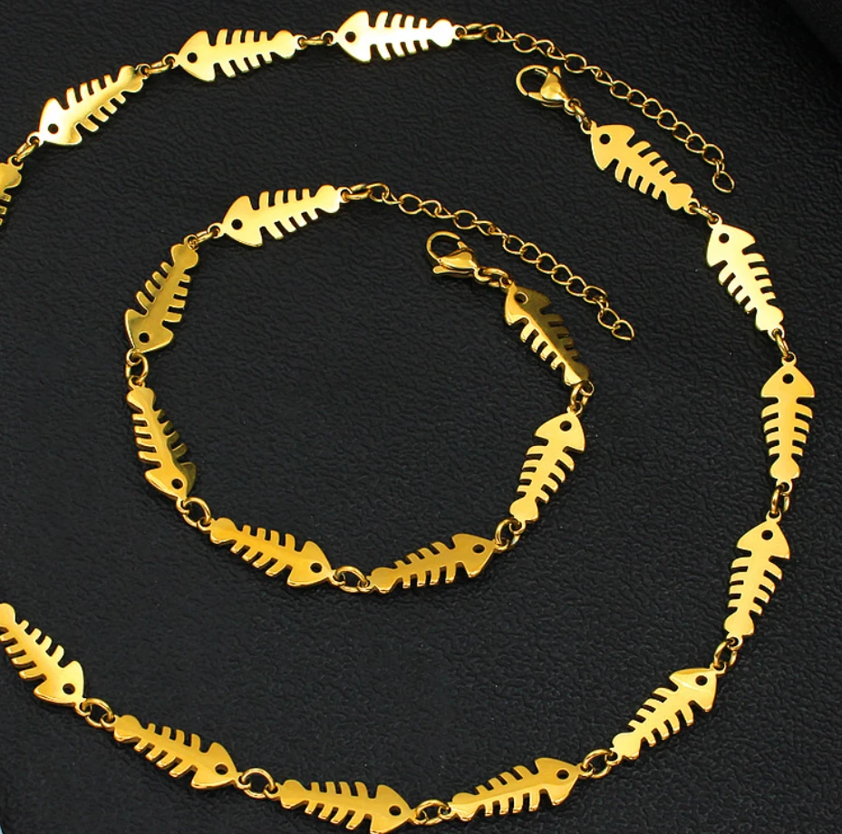 European and AmericanLovers luxurious design sense popular creative high-end feeling fish bone chain 24cm bracelet 45cm necklace
European and AmericanLovers luxurious design sense popular creative high-end feeling fish bone chain 24cm bracelet 45cm necklace