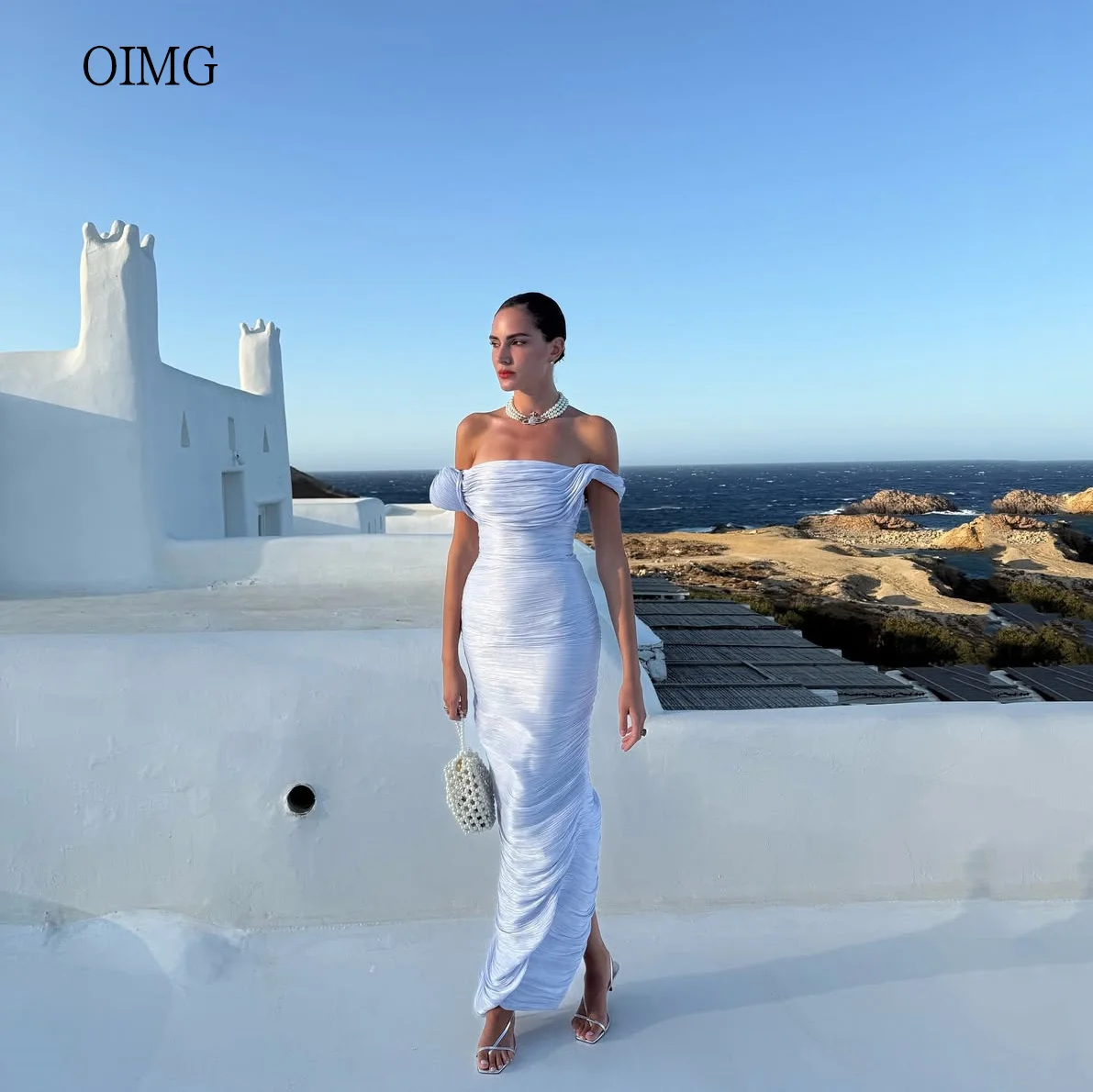 OIMG Elegant Off The Shoulder Mermaid Prom Gowns Backless Pleated Party Gown Shiny Floor Length Evening Dress Customized
OIMG Elegant Off The Shoulder Mermaid Prom Gowns Backless Pleated Party Gown Shiny Floor Length Evening Dress Customized