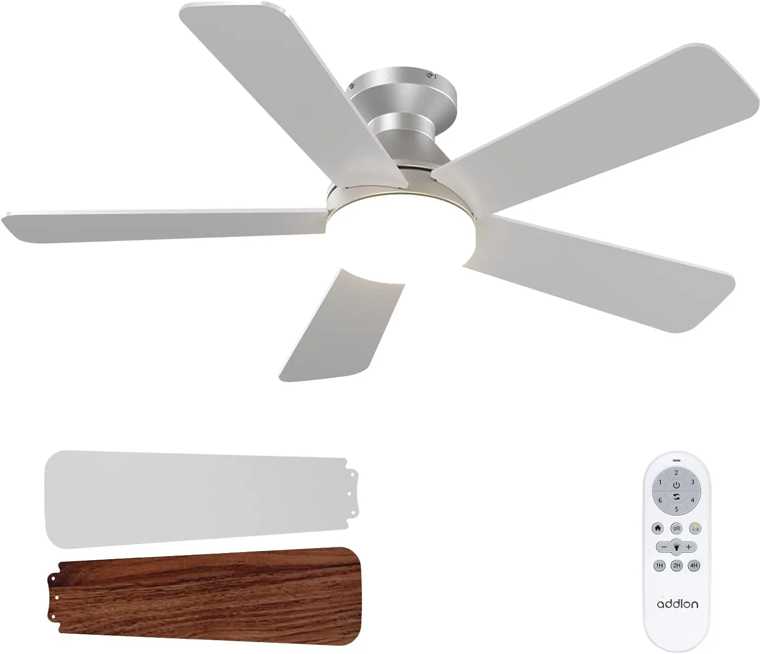 42-Inch Low Profile Ceiling Fan with Light, Remote Control, Dimmable 3CCT - Flush Mount, Reversible, Quiet, Silver Finish, Suitable for Bedroom Indoor/Outdoor Use
42-Inch Low Profile Ceiling Fan with Light, Remote Control, Dimmable 3CCT - Flush Mount, Reversible, Quiet, Silver Finish, Suitable for Bedroom Indoor/Outdoor Use