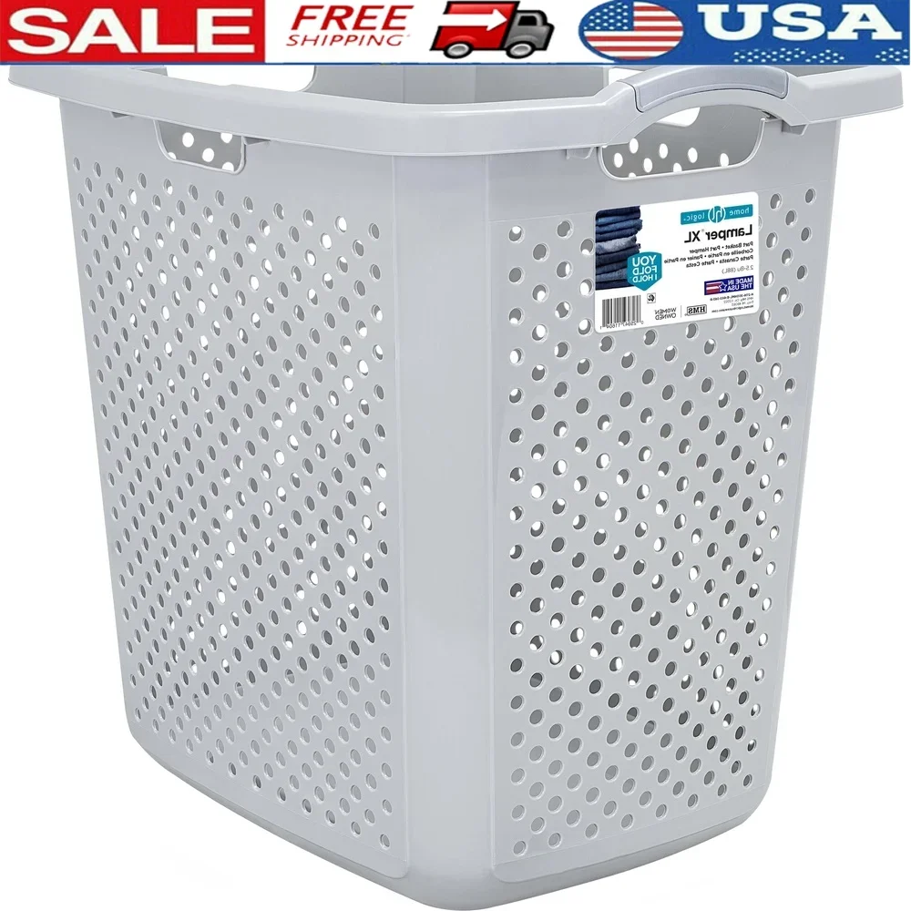 Extra Large Plastic Laundry Hamper 2.5 Bushel Durable with Four Handles Ventilated Design Ideal Clothing Toys Sports Equipment
Extra Large Plastic Laundry Hamper 2.5 Bushel Durable with Four Handles Ventilated Design Ideal Clothing Toys Sports Equipment