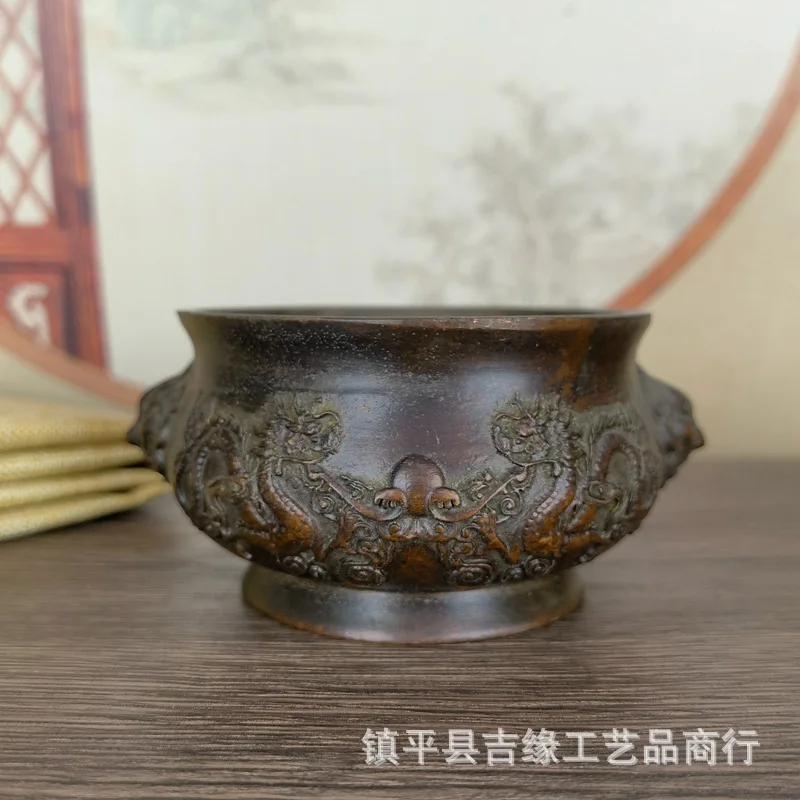 Large Double Dragon Stove Relief Incense Burner Qianlong Year Double Lion Binaural Antique Alloy Handicrafts Incense Burner Coll
Large Double Dragon Stove Relief Incense Burner Qianlong Year Double Lion Binaural Antique Alloy Handicrafts Incense Burner Coll