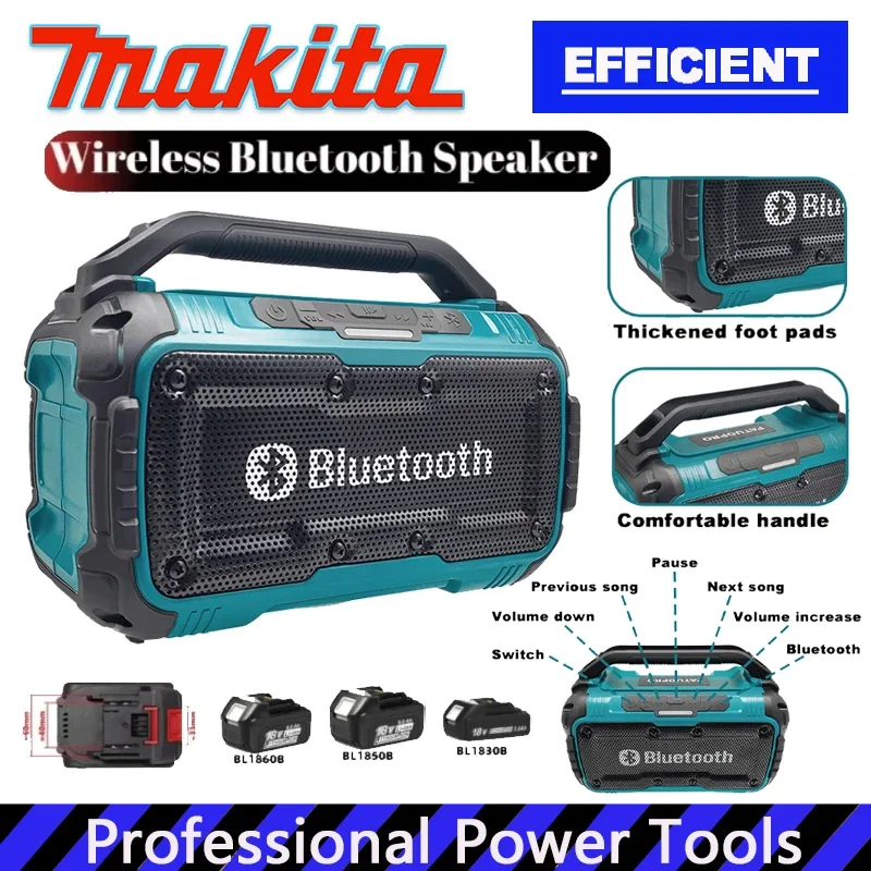 Беспроводные колонки Makita, двухканальный Bluetooth-динамик, портативный сабвуфер с объемным звучанием (без аккумулятора)
Беспроводные колонки Makita, двухканальный Bluetooth-динамик, портативный сабвуфер с объемным звучанием (без аккумулятора)