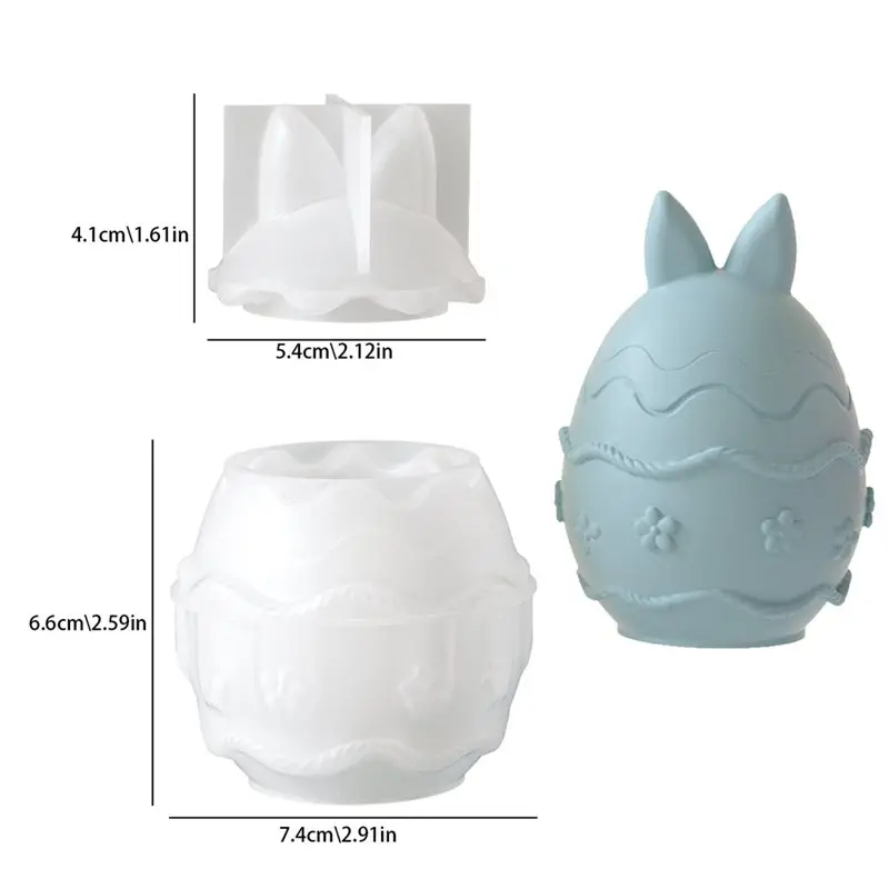 N04R Easter Home Decor DIY Bunny Egg Shaped Candle Holder Jar Silicone Mold For Resin Wax Concrete Storage Box
N04R Easter Home Decor DIY Bunny Egg Shaped Candle Holder Jar Silicone Mold For Resin Wax Concrete Storage Box