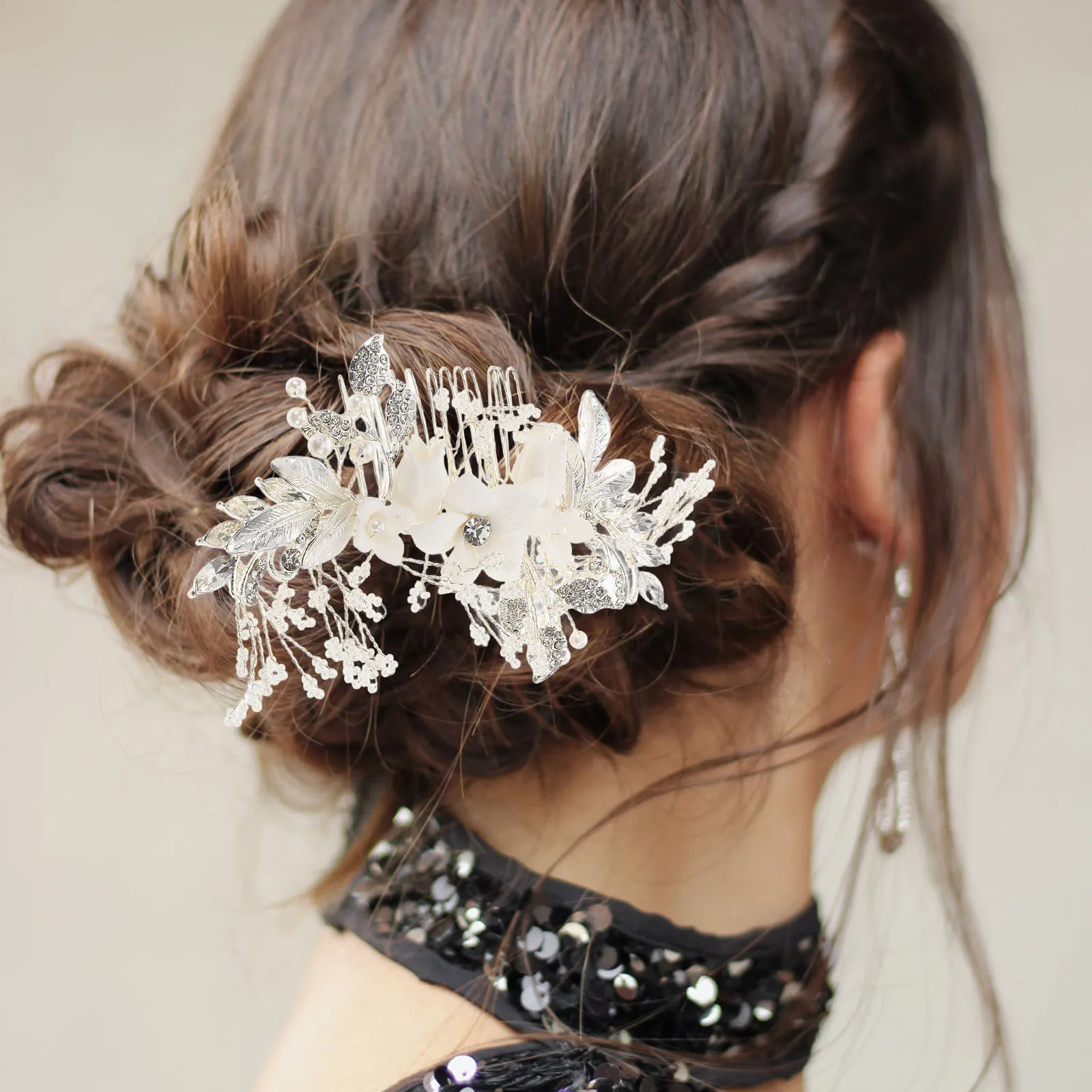 Pearl Flower Comb Bridal Headpiece Hair Accessories Decorate Accessory Jewelry Zinc Alloy Wedding Bride for Mother
Pearl Flower Comb Bridal Headpiece Hair Accessories Decorate Accessory Jewelry Zinc Alloy Wedding Bride for Mother