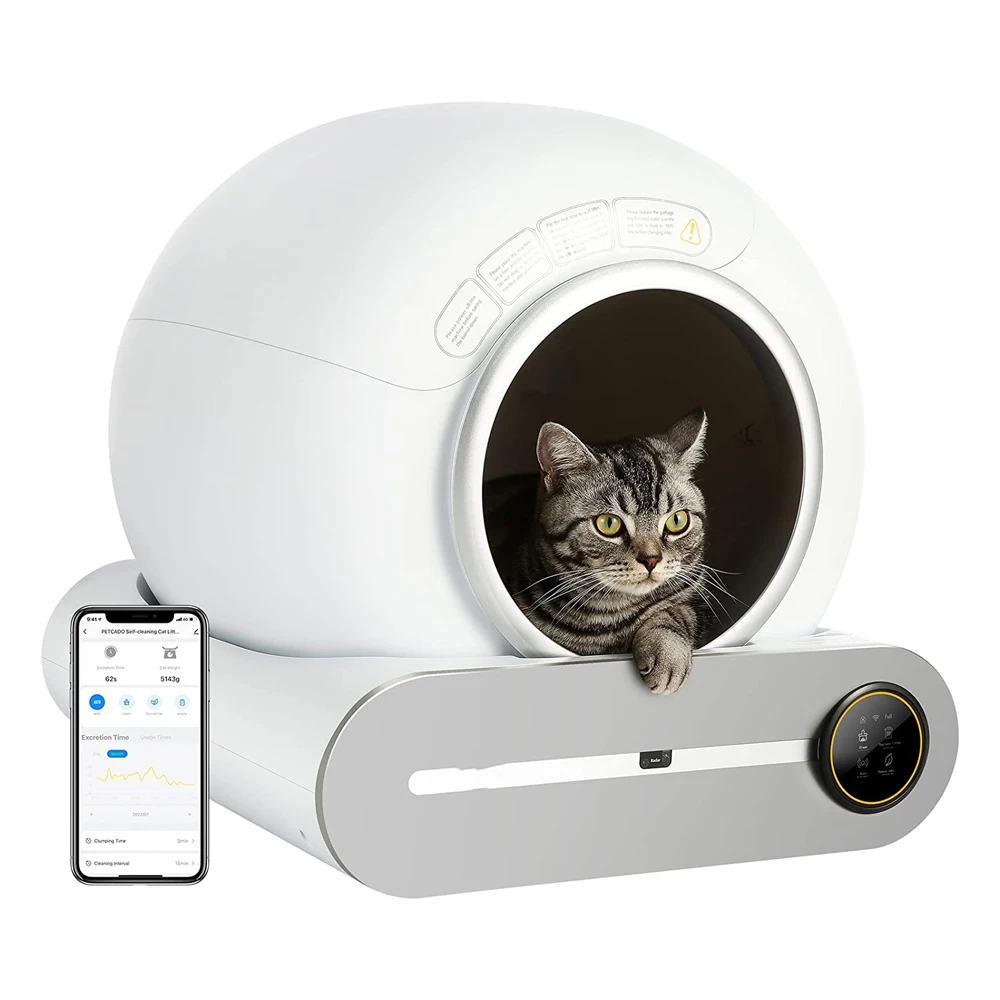Smart Quick Self Cleaning Big Cat Toilet Automatic APP Remote Control Auto Cat Box
Smart Quick Self Cleaning Big Cat Toilet Automatic APP Remote Control Auto Cat Box