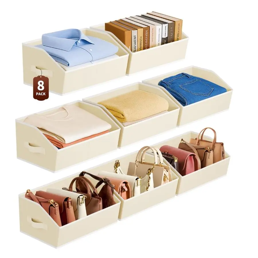 Large Closet Organizers and Storage Bins 8 Pack Trapezoid Storage Baskets for Shelves, Foldable Fabric Baskets with Handles Idea
Large Closet Organizers and Storage Bins 8 Pack Trapezoid Storage Baskets for Shelves, Foldable Fabric Baskets with Handles Idea