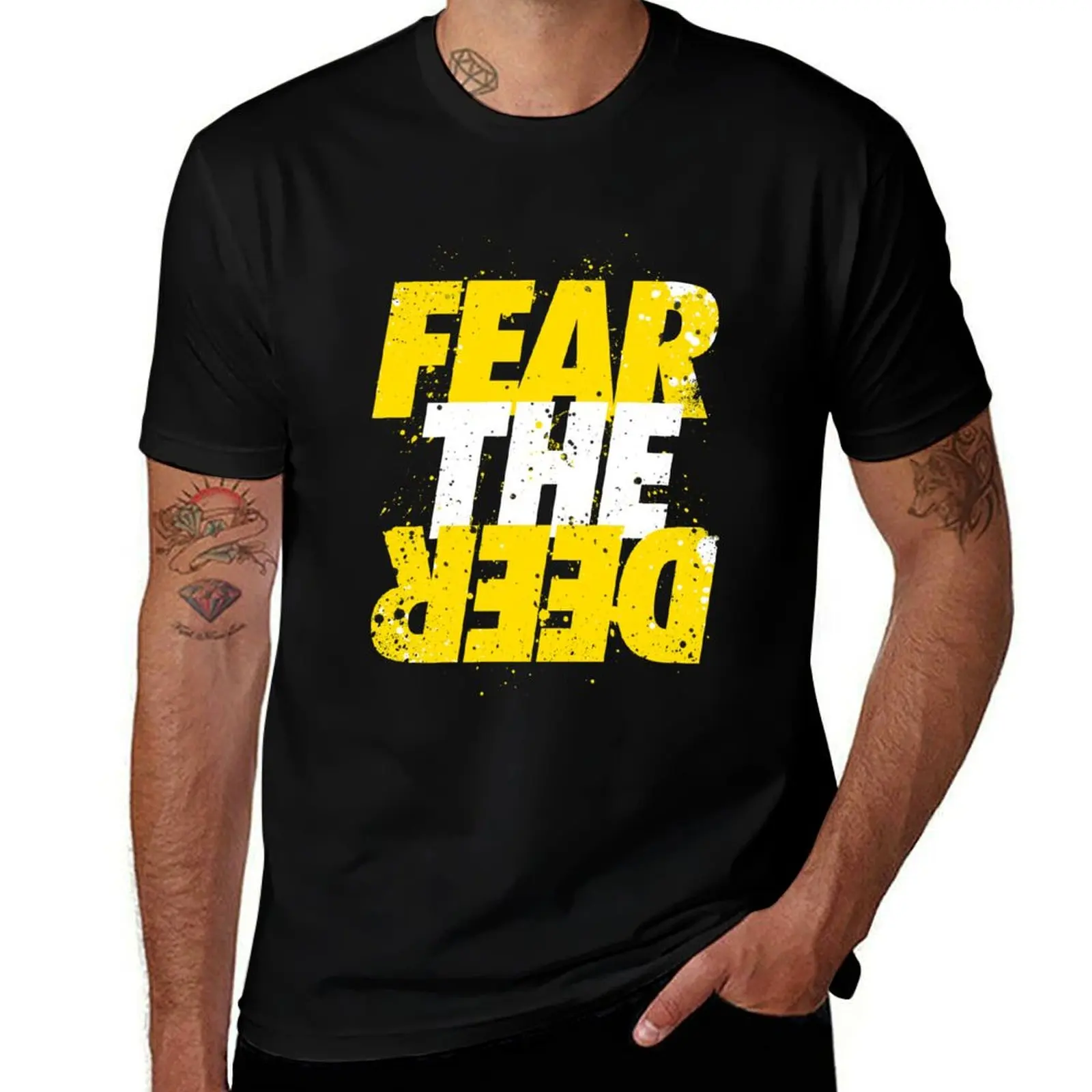 Fear the Deer - Yellow and White Text T-Shirt for a boy Personalized t-shirt korean fashion sweat tshirts for men
Fear the Deer - Yellow and White Text T-Shirt for a boy Personalized t-shirt korean fashion sweat tshirts for men