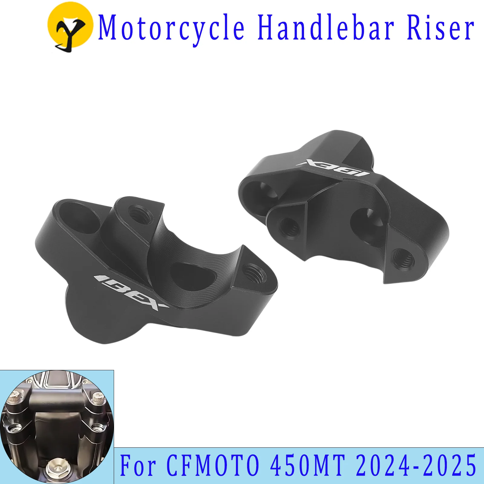 For CFMOTO 450MT, 450 MT, MT450 2024-2025 Motorcycle Accessories: Handlebar Riser, Mop-Style Handlebars, Clamps, Extension
For CFMOTO 450MT, 450 MT, MT450 2024-2025 Motorcycle Accessories: Handlebar Riser, Mop-Style Handlebars, Clamps, Extension