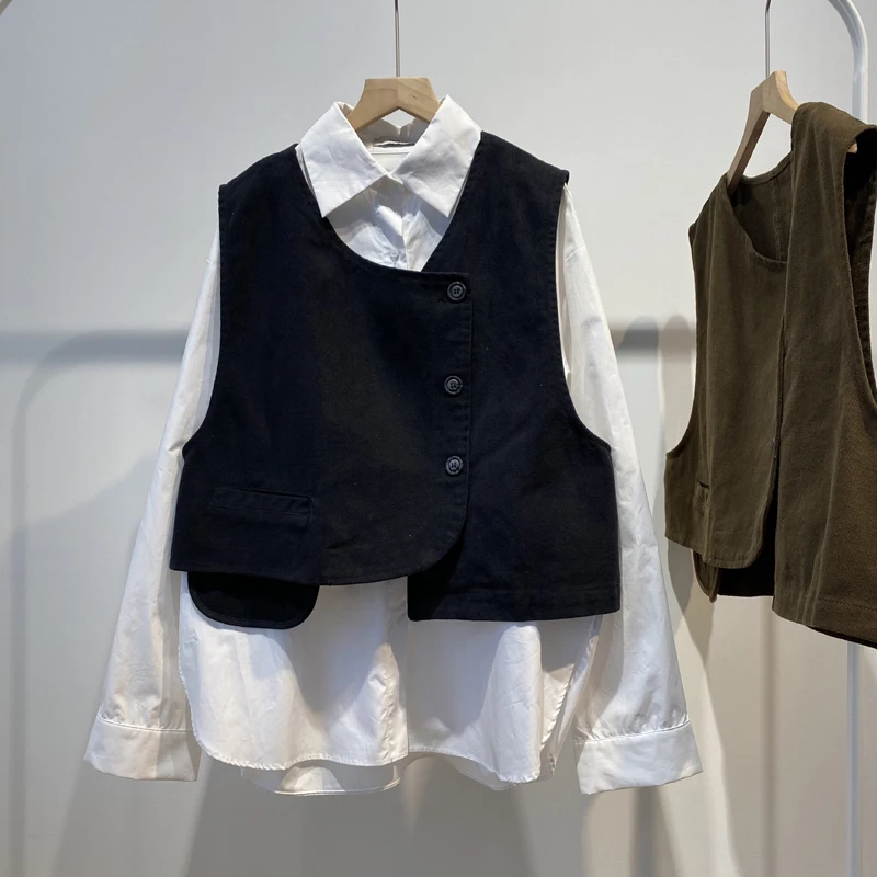 Loose Women's Vest Top Svel Workwear Sle Button Detail V-Ne Regular Length Single-Button Closure Color
Loose Women's Vest Top Svel Workwear Sle Button Detail V-Ne Regular Length Single-Button Closure Color