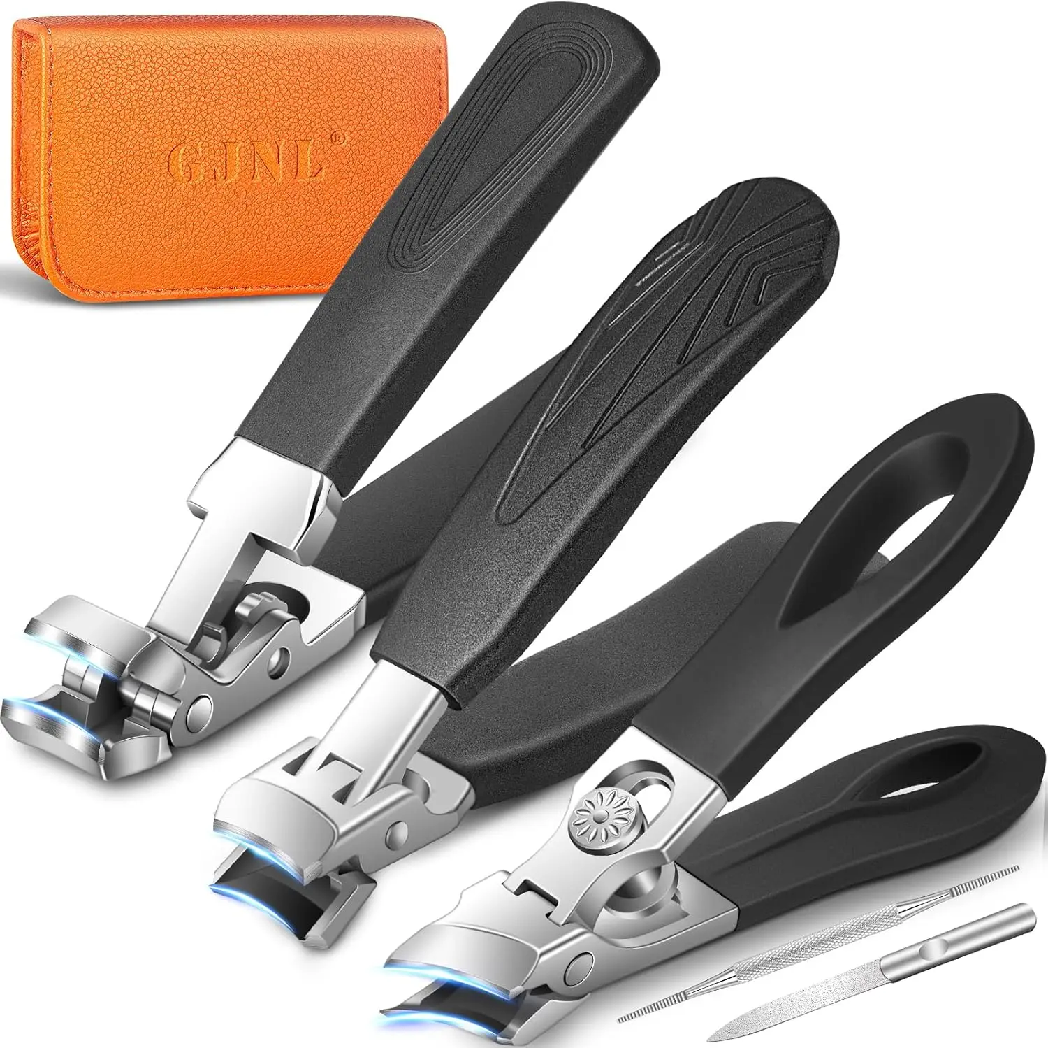 Professional Nail Clipper Set for Thick Nails, 5 Pcs Ultra Sharp Stainless Steel Manicure Pedicure Kit with Leather Case
Professional Nail Clipper Set for Thick Nails, 5 Pcs Ultra Sharp Stainless Steel Manicure Pedicure Kit with Leather Case