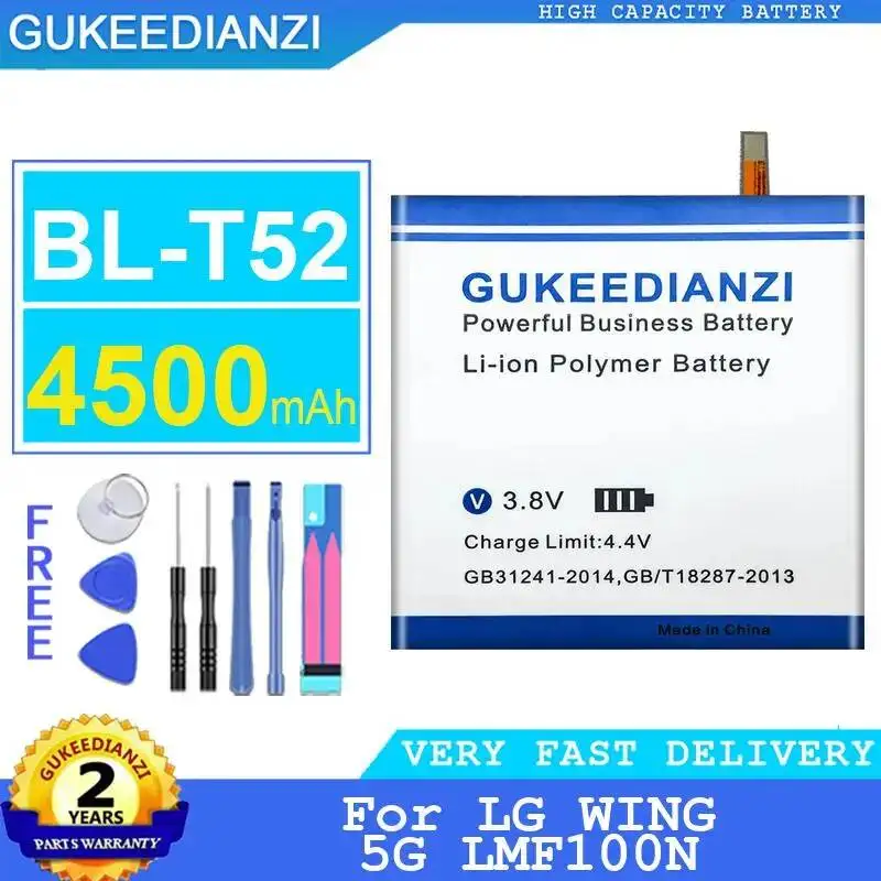 4500mAh For LG Wing 5G LMF100N Long-Lasting BL-T52 Premium Replacement Mobile Phone Battery
4500mAh For LG Wing 5G LMF100N Long-Lasting BL-T52 Premium Replacement Mobile Phone Battery