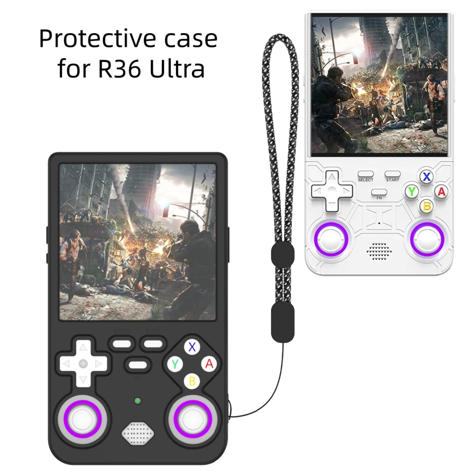 For R36 Ultra game console silicone case drop protection simple solid color case
For R36 Ultra game console silicone case drop protection simple solid color case