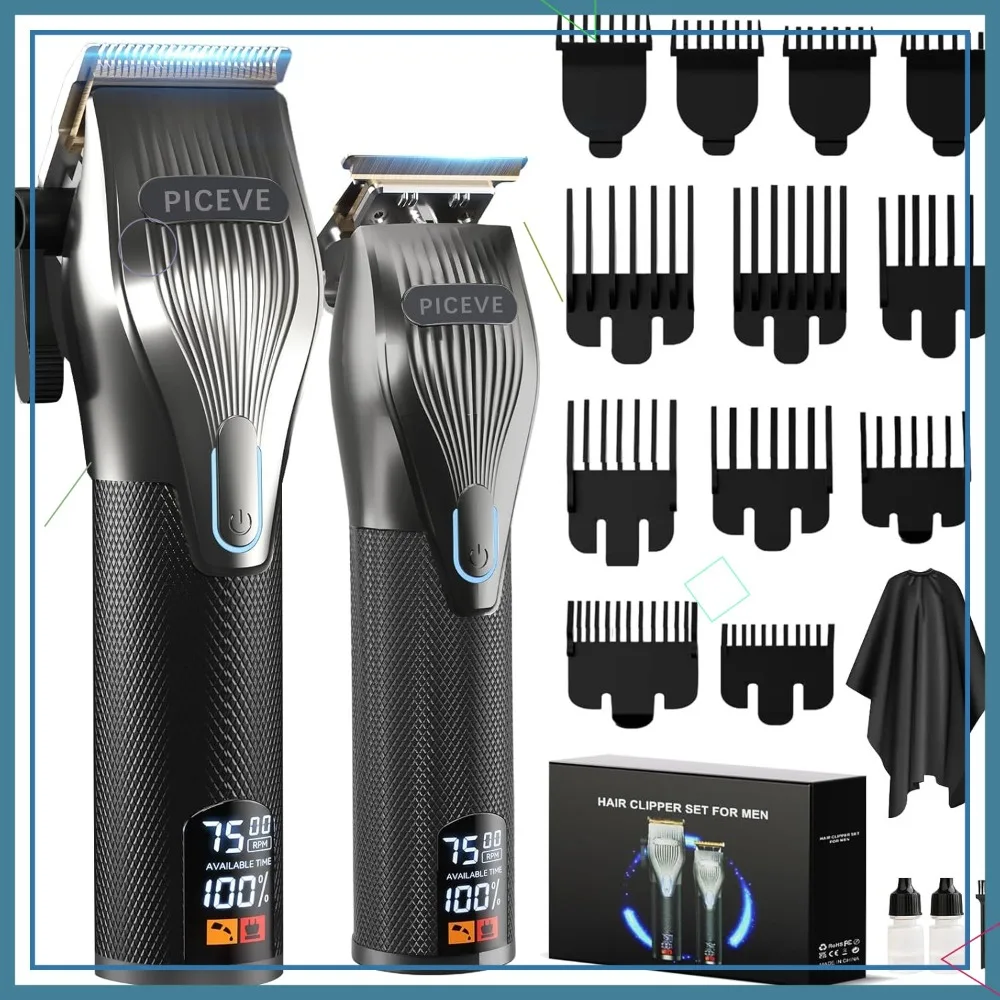 Professional Hair Clipper Set for Men, 7500RPM Motor & LCD Display, Cordless Grooming Kit
Professional Hair Clipper Set for Men, 7500RPM Motor & LCD Display, Cordless Grooming Kit