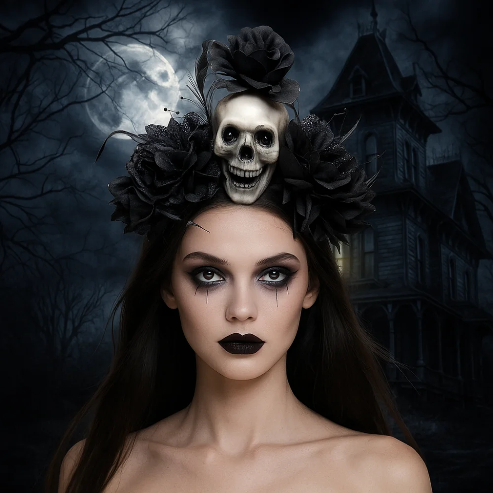 Dark Skull Head Headband Simulation Flowers Halloween Decor Halloween Skull Headband Bat Headdress Day of The Dead Headband
Dark Skull Head Headband Simulation Flowers Halloween Decor Halloween Skull Headband Bat Headdress Day of The Dead Headband
