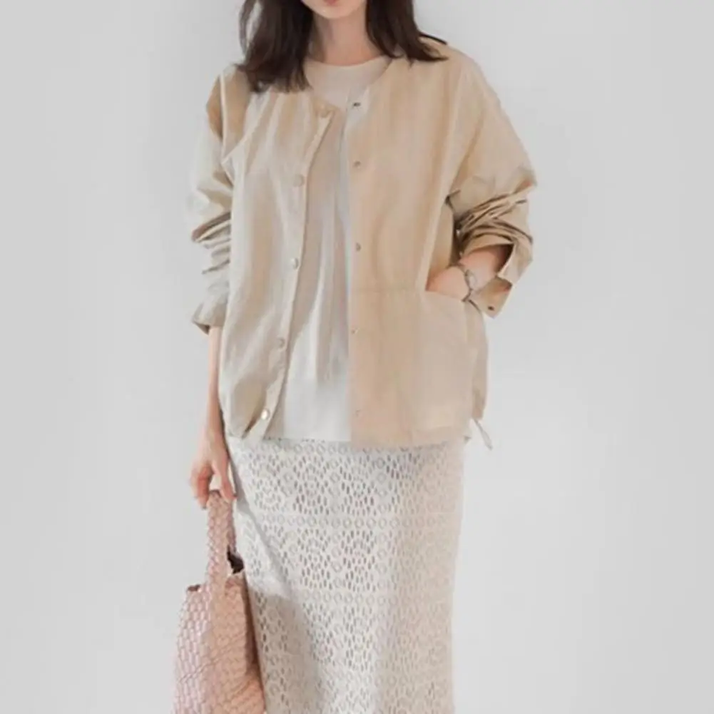 Свободная удобная женская куртка, стильный женский кардиган с круглым вырезом, пальто с карманами, однобортная куртка с длинными рукавами для ношения
Свободная удобная женская куртка, стильный женский кардиган с круглым вырезом, пальто с карманами, однобортная куртка с длинными рукавами для ношения