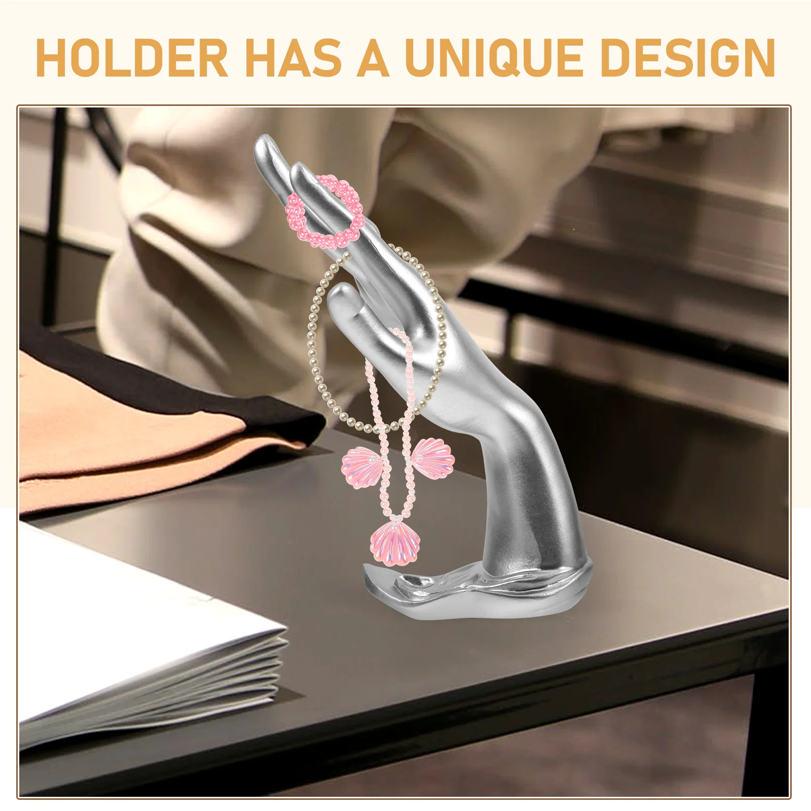 Creative Hand Shaped Ring Holder Jewelry Display Stand For Store Desktop Organizer Compact Lightweight Mannequin Hand Molding 
Creative Hand Shaped Ring Holder Jewelry Display Stand For Store Desktop Organizer Compact Lightweight Mannequin Hand Molding