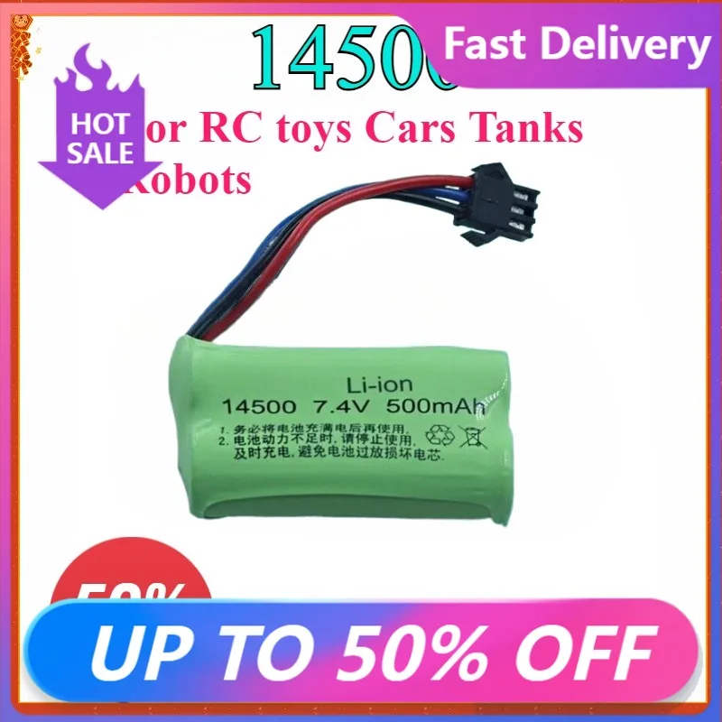 SM-3P 7.4V 500mah Li-ion Battery 14500/USB for Electric Toys Water Bullet 7.4v 2s Battery For RC toys Cars Tanks Robots
SM-3P 7.4V 500mah Li-ion Battery 14500/USB for Electric Toys Water Bullet 7.4v 2s Battery For RC toys Cars Tanks Robots