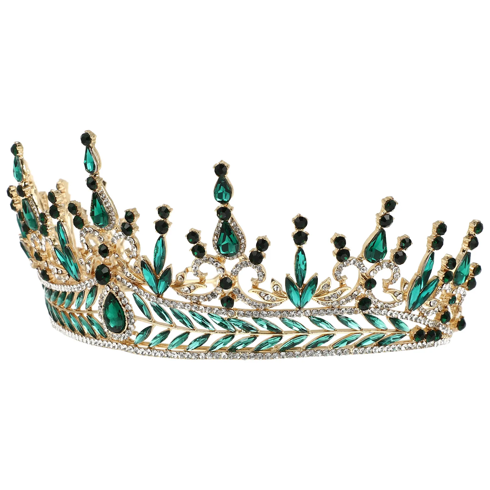 Baroque Rhinestone Crown Headdress Crystal Alloy Tiara for Wedding Party Bride Green Red Headb Elegant Jewelry
Baroque Rhinestone Crown Headdress Crystal Alloy Tiara for Wedding Party Bride Green Red Headb Elegant Jewelry