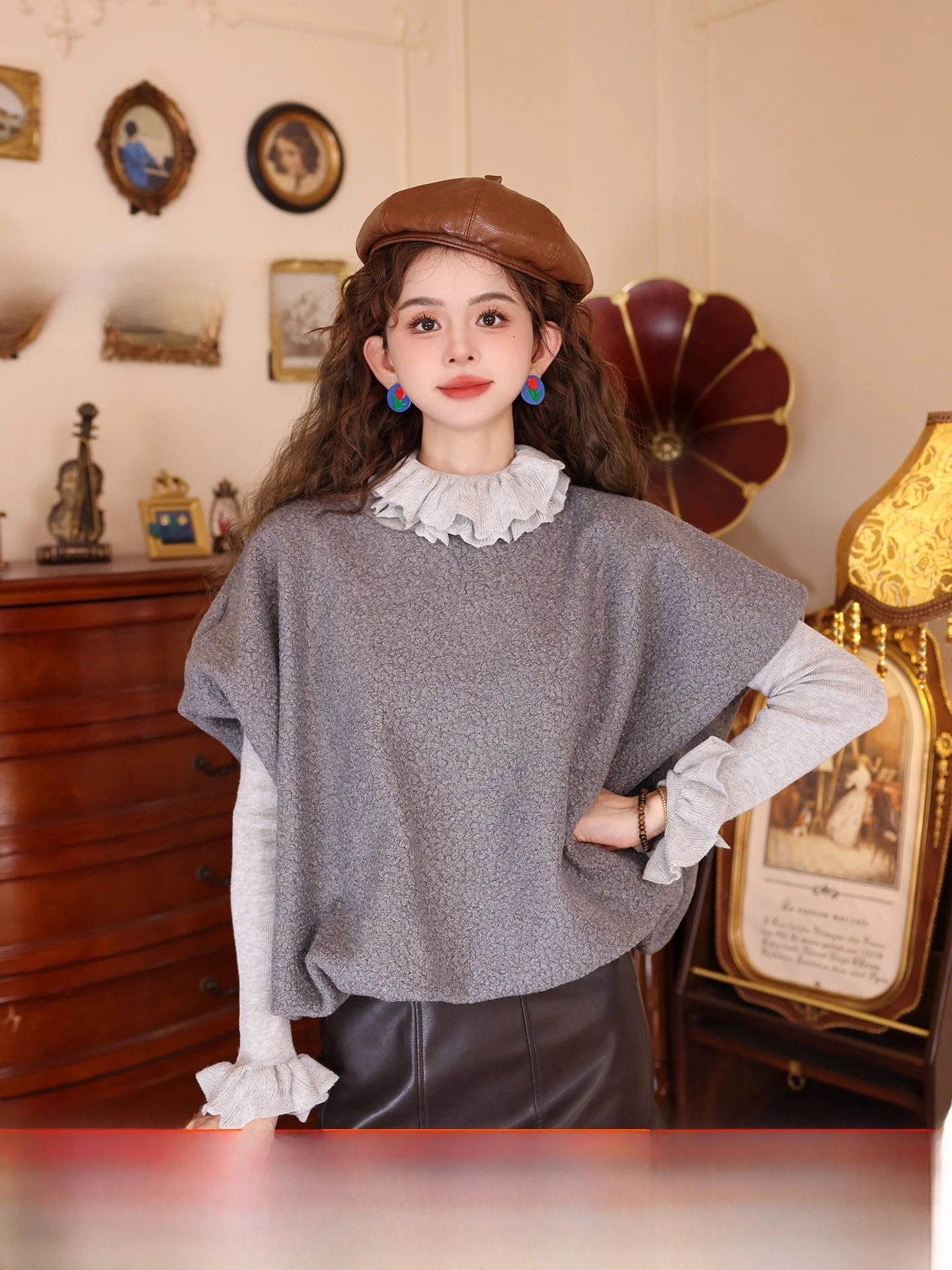 Chend Autumn Winter New Sle Long Sve Knitted T-irt Hoodie Vest Two-Piece Set Women's Loose Fit Faion Casual Wear
Chend Autumn Winter New Sle Long Sve Knitted T-irt Hoodie Vest Two-Piece Set Women's Loose Fit Faion Casual Wear