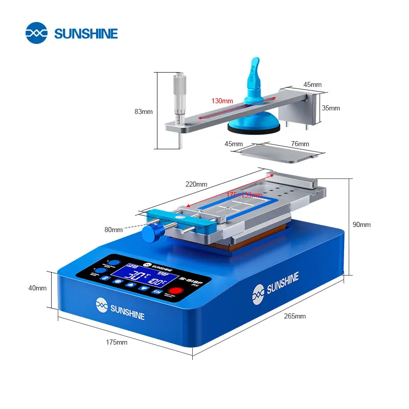 Многофункциональный электронный сепаратор экранов SUNSHINE S-918F Pro с четырьмя группами памяти для ремонта экранов мобильных телефонов
Многофункциональный электронный сепаратор экранов SUNSHINE S-918F Pro с четырьмя группами памяти для ремонта экранов мобильных телефонов