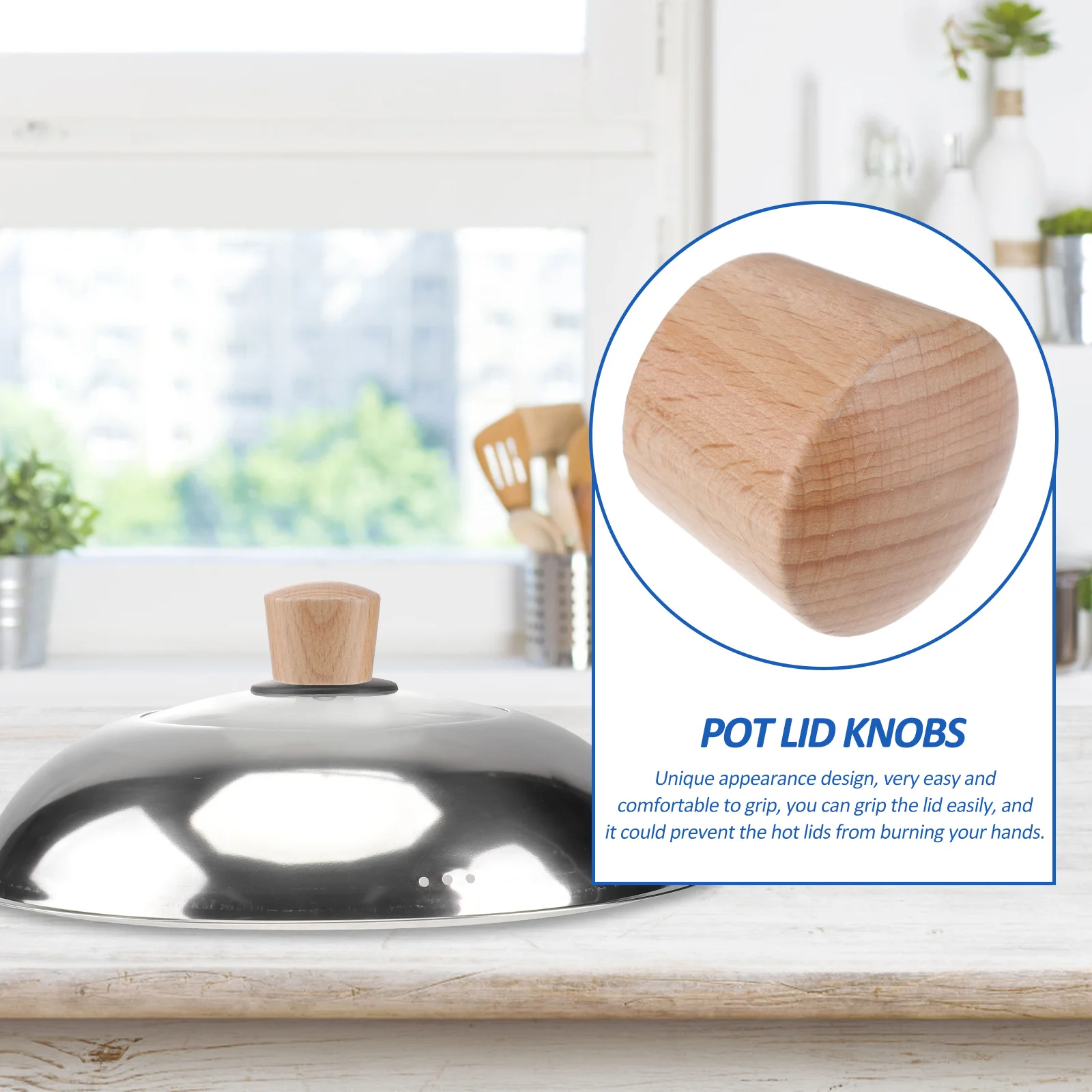 2pcs Wooden Pot Lid Handle M6 Light Color Replacement Knob For Soup Pot Creative Insulated Kitchen Cookware Grip
2pcs Wooden Pot Lid Handle M6 Light Color Replacement Knob For Soup Pot Creative Insulated Kitchen Cookware Grip