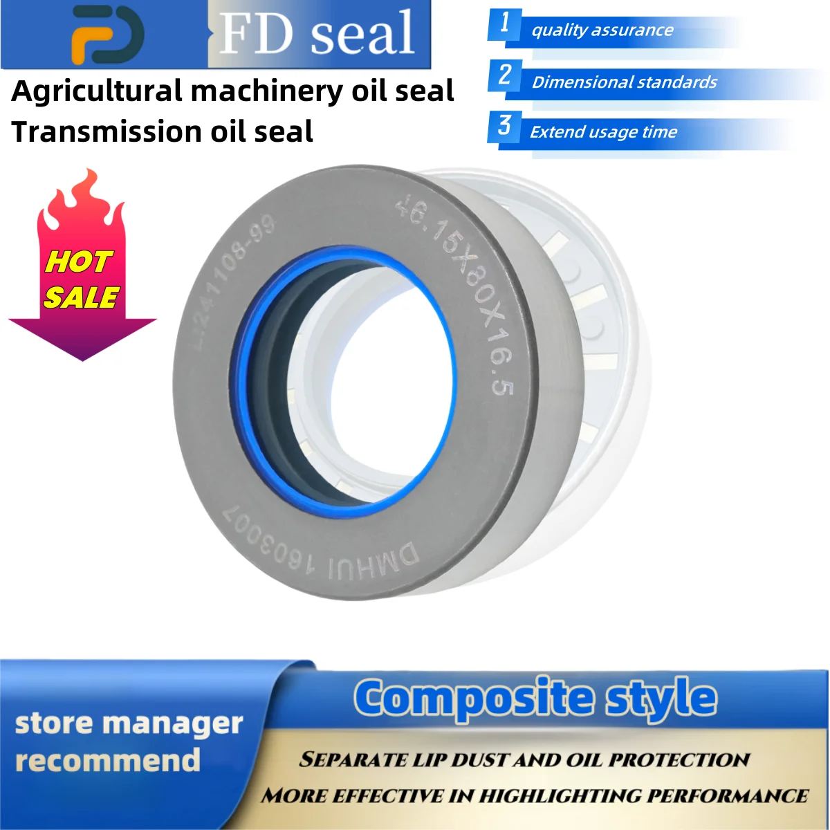Shaft Seal 46.15*80*16.5mm 12016669B Transmission Parts NBR+AU COMBI Drive Shaft Agricultural Machinery Seal ISO 9001 2008 
Shaft Seal 46.15*80*16.5mm 12016669B Transmission Parts NBR+AU COMBI Drive Shaft Agricultural Machinery Seal ISO 9001 2008