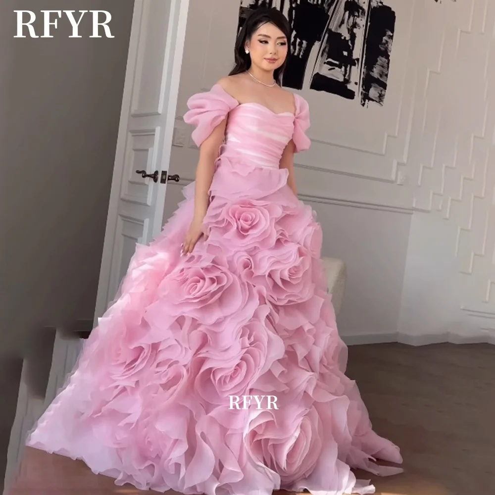 RFYR Fluffy Prom Gowns 3D Flowers Evening Dress with Pleats Lace Up Back Party Gowns for Princess vestidos de fiesta Customized
RFYR Fluffy Prom Gowns 3D Flowers Evening Dress with Pleats Lace Up Back Party Gowns for Princess vestidos de fiesta Customized