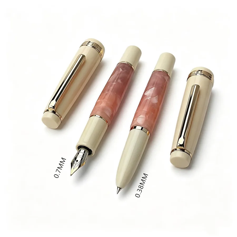 Jinhao Short 82 Fountain Pen Pink Marble Acrylic & Ivory White Barrel Gold Trim M Nib Smooth Writing Business Office
Jinhao Short 82 Fountain Pen Pink Marble Acrylic & Ivory White Barrel Gold Trim M Nib Smooth Writing Business Office