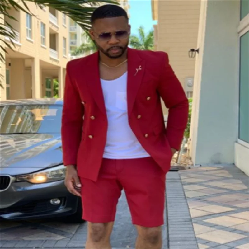 New Double Breasted Light Wedding Men Suits Short Pants Groomsman Terno Masculino Beach Summer Groom Best Man Blazer
New Double Breasted Light Wedding Men Suits Short Pants Groomsman Terno Masculino Beach Summer Groom Best Man Blazer
