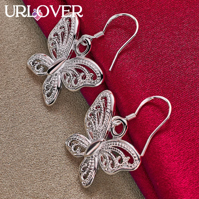 URLOVER 925 Sterling Silver Earring For Woman Butterfly Drop Earrings Lady Party Wedding Fashion Charm Jewelry Birthday Gifts
URLOVER 925 Sterling Silver Earring For Woman Butterfly Drop Earrings Lady Party Wedding Fashion Charm Jewelry Birthday Gifts