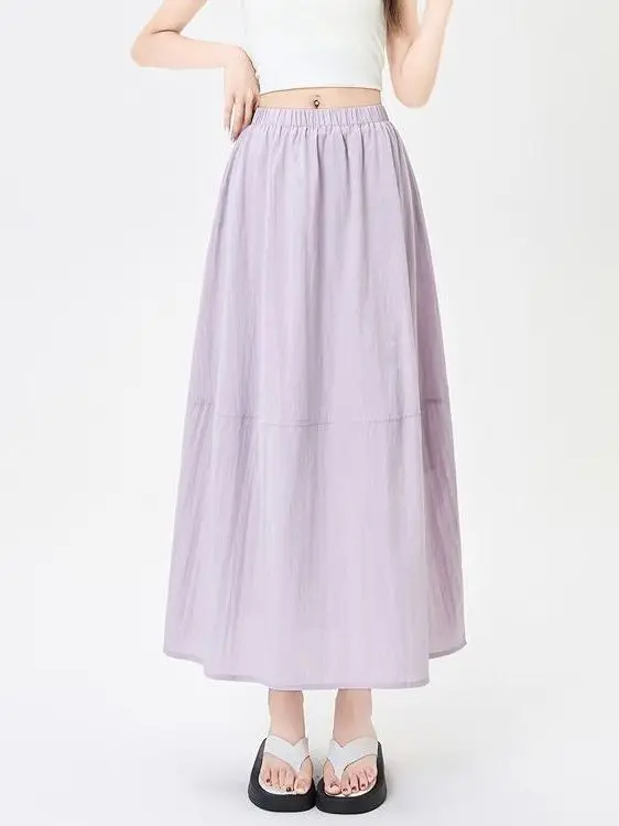 Casual High Waist Midi Skirt Women's Summer Thin Style Versatile Umbrella Skirt 2026 New Elegant Half-length Skirt
Casual High Waist Midi Skirt Women's Summer Thin Style Versatile Umbrella Skirt 2026 New Elegant Half-length Skirt