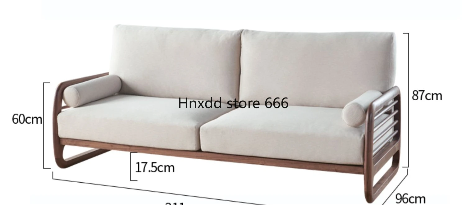 North American black walnut sofa living room simple modern fabric three people
North American black walnut sofa living room simple modern fabric three people