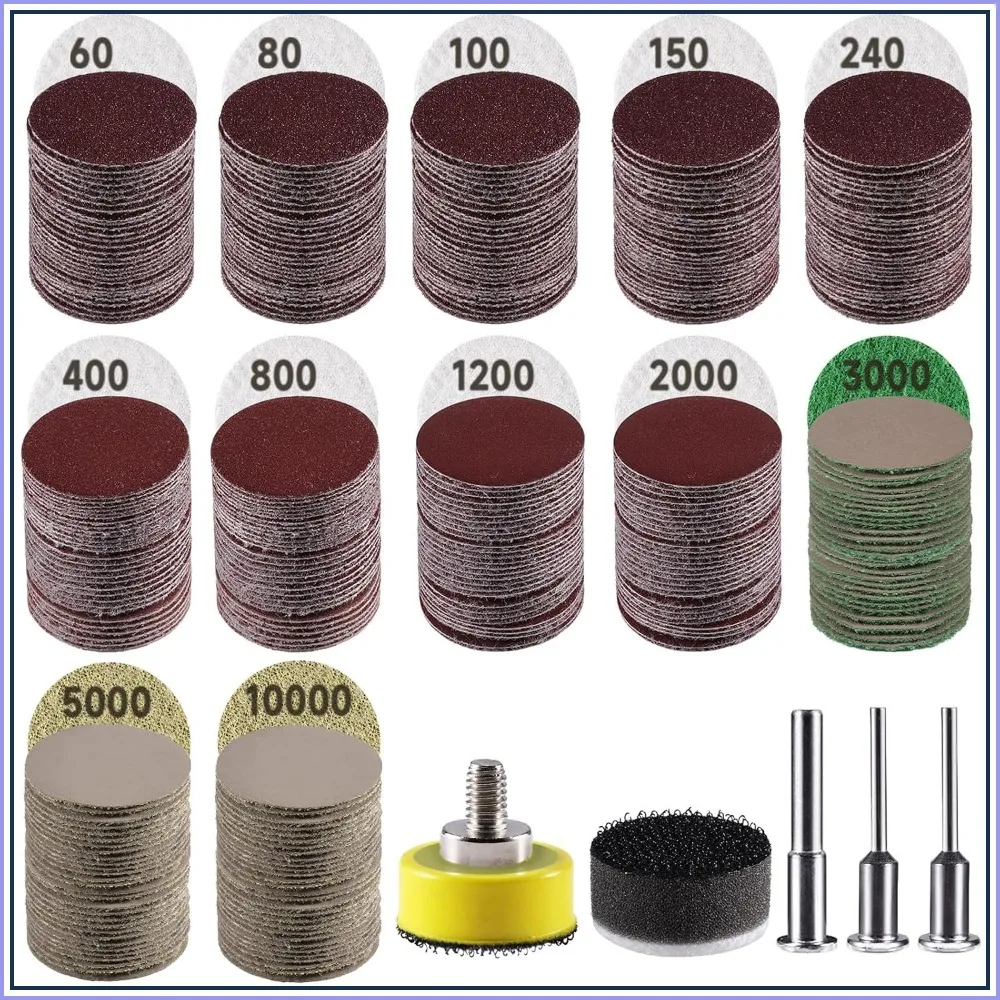 360PCS 1In Sanding Discs 60-10000 Grit Hook&Loop Wet/Dry with Backing Pad for Auto Wood Metal Polishing
360PCS 1In Sanding Discs 60-10000 Grit Hook&Loop Wet/Dry with Backing Pad for Auto Wood Metal Polishing