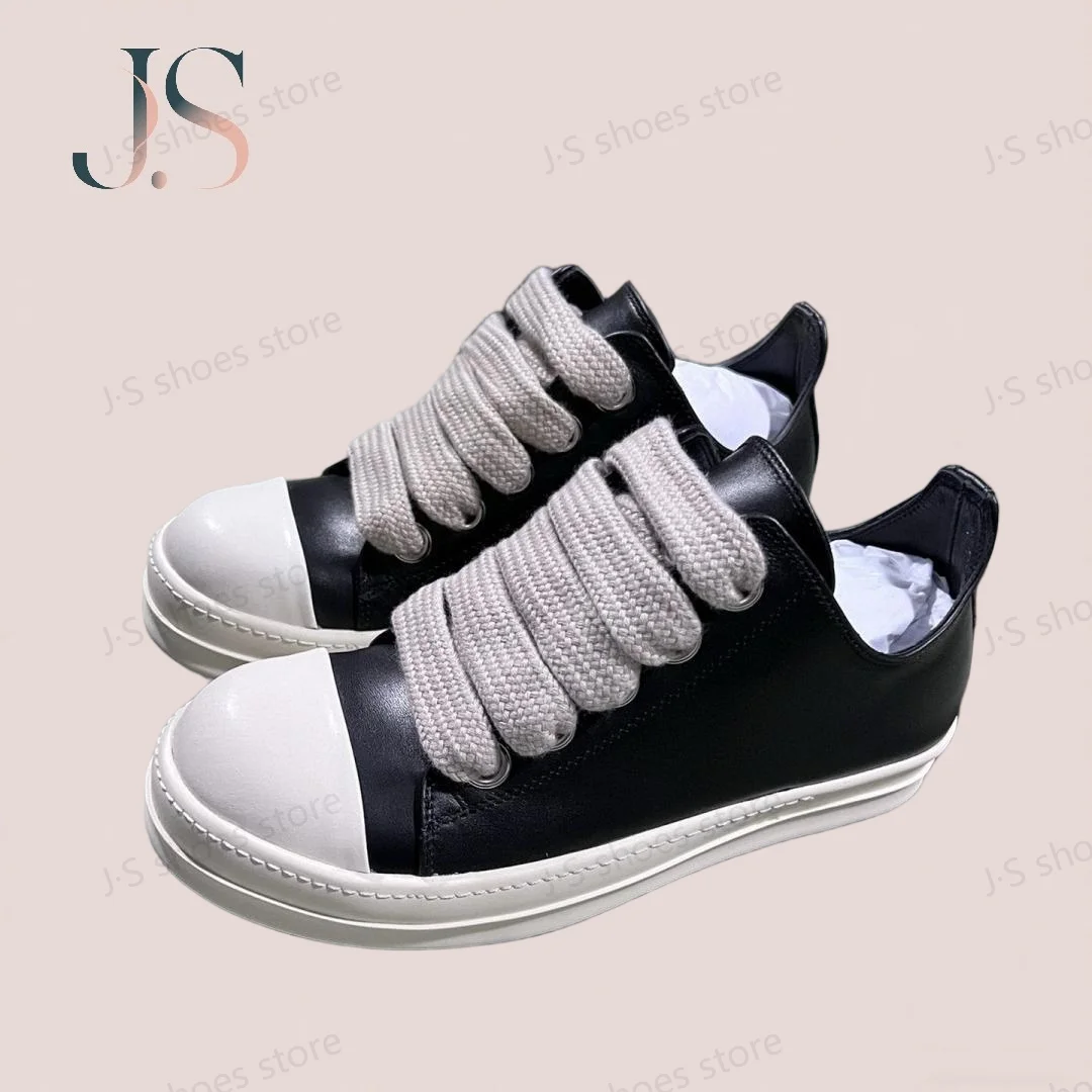 R-o Black Leather Shoe Jumbo Laces Low Top Casual Shoes Men Sneaker Cowhide Women Sneakers High Quality Flat Leather Boots
R-o Black Leather Shoe Jumbo Laces Low Top Casual Shoes Men Sneaker Cowhide Women Sneakers High Quality Flat Leather Boots