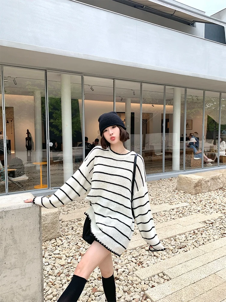 Ana Phora Korean Sle Striped Long Sve round Ne Knitwear Lazy Sle Loose Fit Autumn New Arrival Women's Sweater Top
Ana Phora Korean Sle Striped Long Sve round Ne Knitwear Lazy Sle Loose Fit Autumn New Arrival Women's Sweater Top