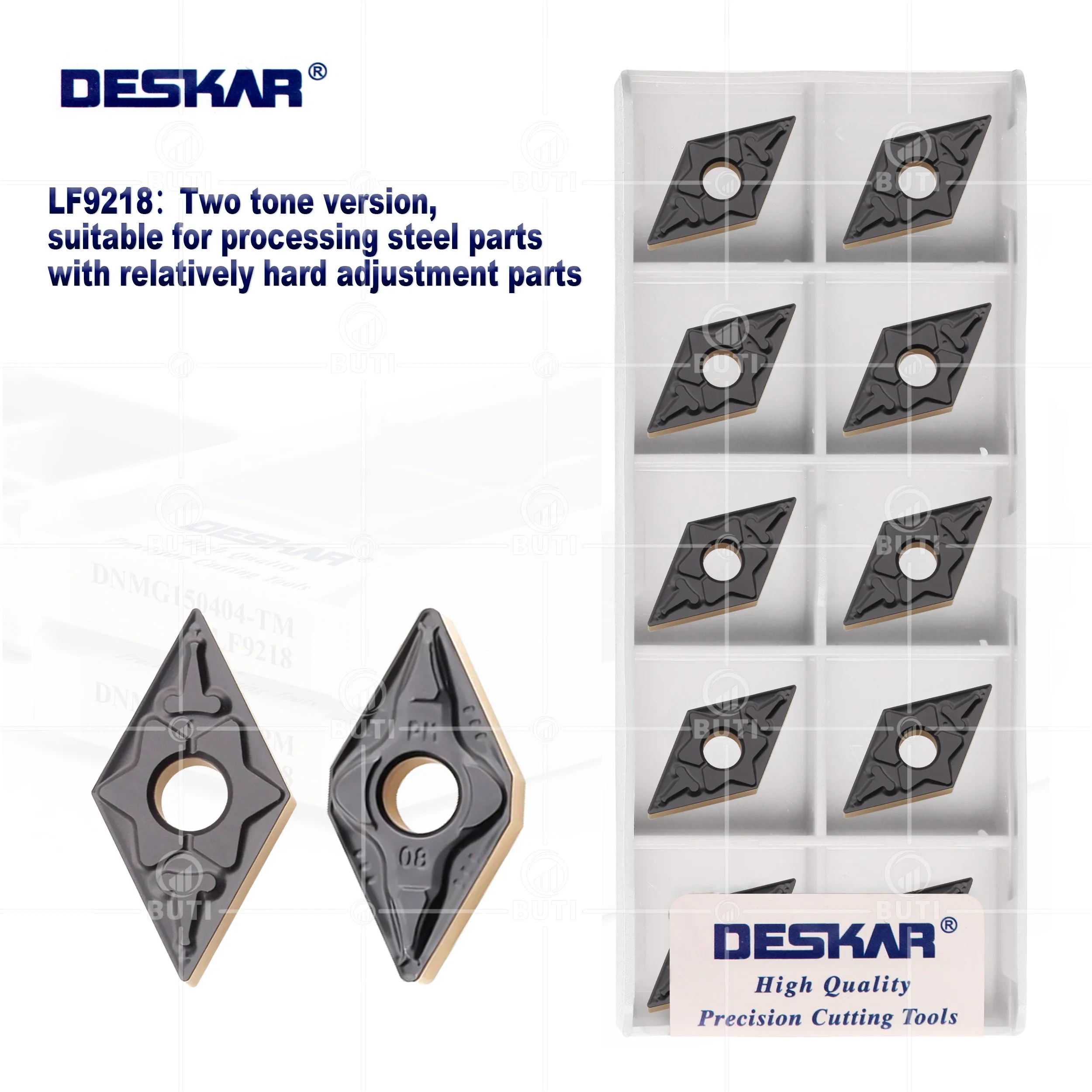 DESKAR 100% Original CNC Lathe Turning Blade DNMG150404/150408-TM DNMG150608-PM LF9218 Carbide Insert For Processing Steel Parts
DESKAR 100% Original CNC Lathe Turning Blade DNMG150404/150408-TM DNMG150608-PM LF9218 Carbide Insert For Processing Steel Parts