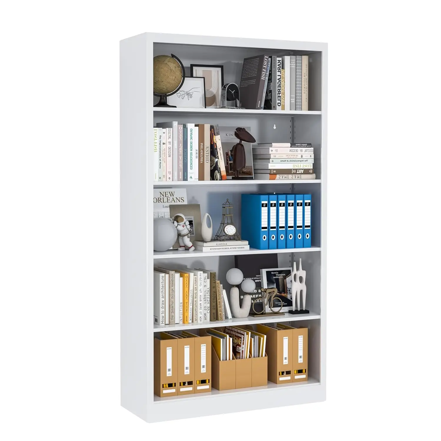 Book Shelf Organizer, Metal Bookshelves Adjustable, 5 Tier White Bookcase, Heavy Duty Open Bookshelf for Office,, Customized
Book Shelf Organizer, Metal Bookshelves Adjustable, 5 Tier White Bookcase, Heavy Duty Open Bookshelf for Office,, Customized