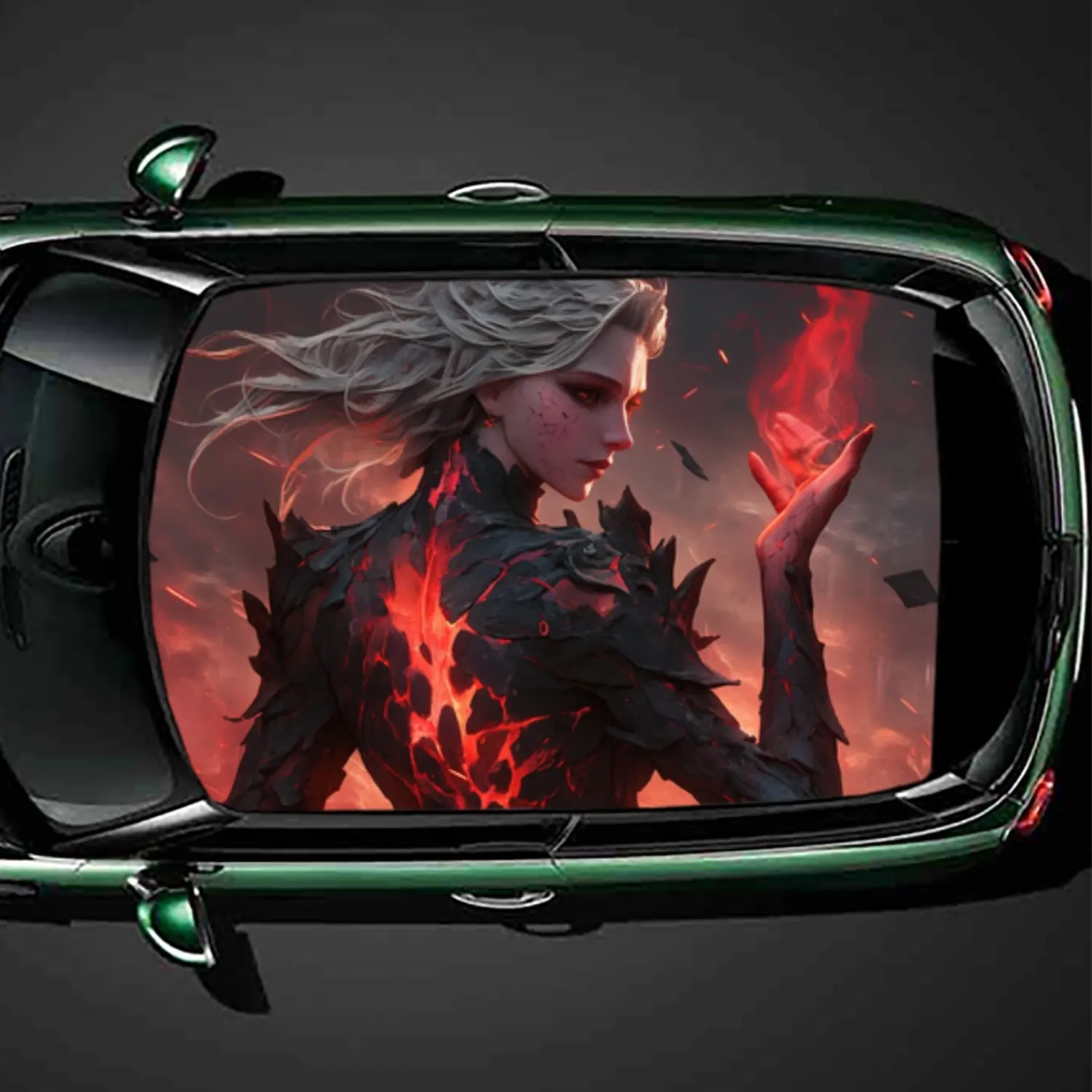 Flame Shadowed Witch PVC Car Roof Vinyl Wrap, Self-Adhesive Waterproof Automotive Sticker, Anti-Scratch Decorative Film for Seda
Flame Shadowed Witch PVC Car Roof Vinyl Wrap, Self-Adhesive Waterproof Automotive Sticker, Anti-Scratch Decorative Film for Seda