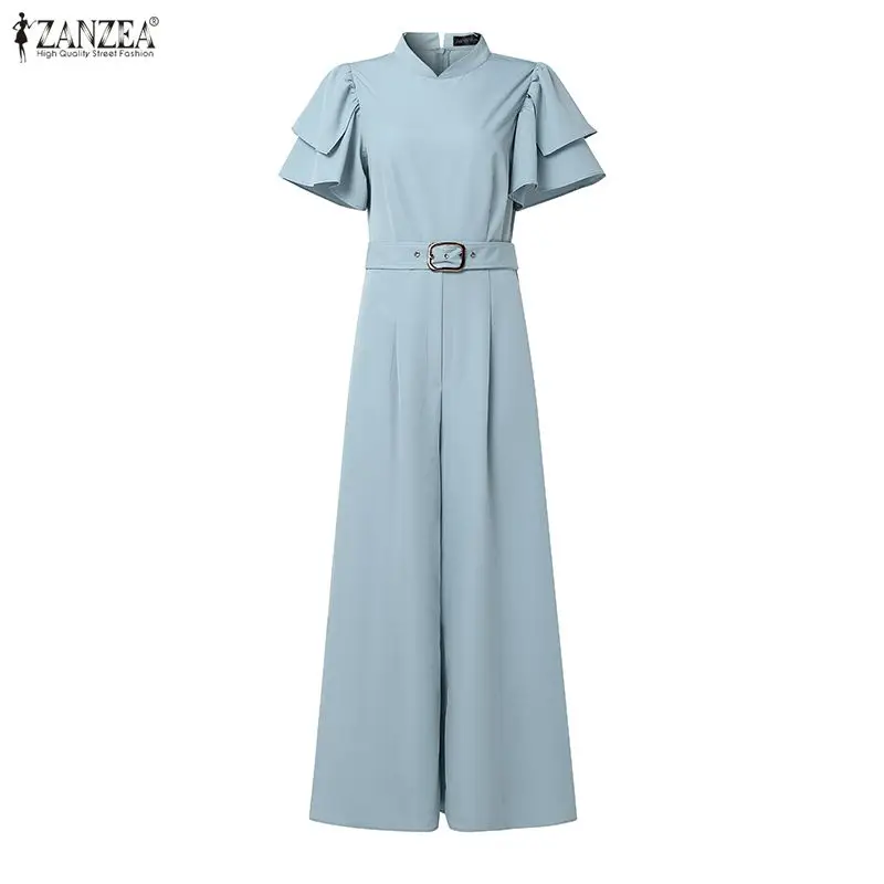 ZANZEA Short Sleeve Women Jumpsuits Summer Elegant Ruffles Sleeve Party OL Work Overalls Long Playsuits Streetwear Wide Leg Pant
ZANZEA Short Sleeve Women Jumpsuits Summer Elegant Ruffles Sleeve Party OL Work Overalls Long Playsuits Streetwear Wide Leg Pant