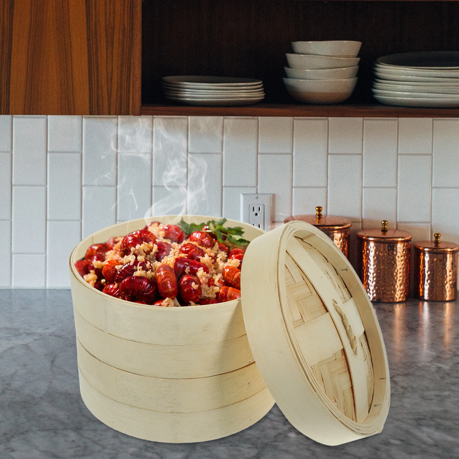 1Set Premium Bamboo Steamer Basket for Dim Sum Dumplings Buns Fish Vegetables Rice Reheating Food Steaming Tool Kitchen
1Set Premium Bamboo Steamer Basket for Dim Sum Dumplings Buns Fish Vegetables Rice Reheating Food Steaming Tool Kitchen