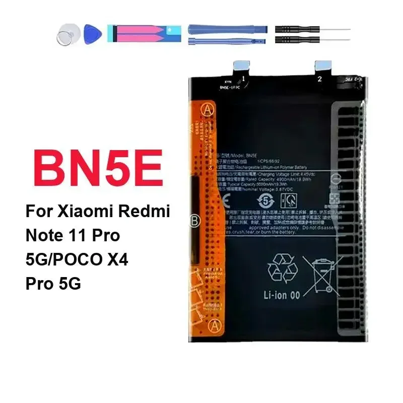 Сменная батарея для мобильного телефона BN5E для Xiaomi Redmi Note 11E Pro Poco X4 Pro 5G, долговечная, 5000 мАч
Сменная батарея для мобильного телефона BN5E для Xiaomi Redmi Note 11E Pro Poco X4 Pro 5G, долговечная, 5000 мАч