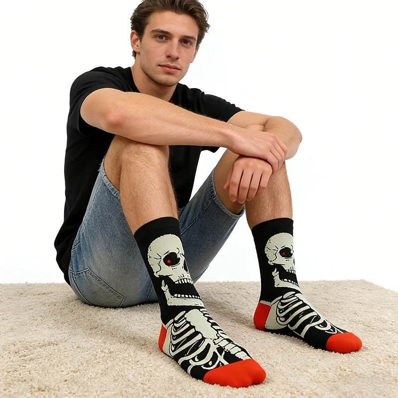 Men Women Gothic Revival Style Trendy Mid-Calf Cotton Socks Four Seasons Skeleton Jacquard Couple Sports Outdoor Running Socks
Men Women Gothic Revival Style Trendy Mid-Calf Cotton Socks Four Seasons Skeleton Jacquard Couple Sports Outdoor Running Socks