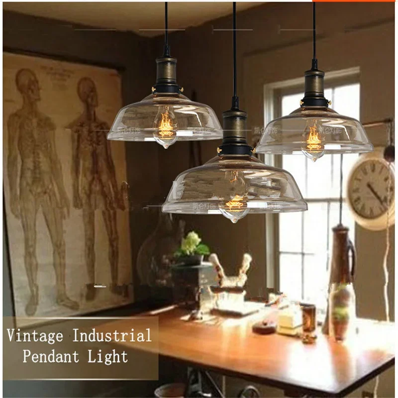 American Industrial Vintage Pendant Light Cafe Creative Glass Droplight Bar Lighting Clothing Store Lamps Dia 25cm
American Industrial Vintage Pendant Light Cafe Creative Glass Droplight Bar Lighting Clothing Store Lamps Dia 25cm