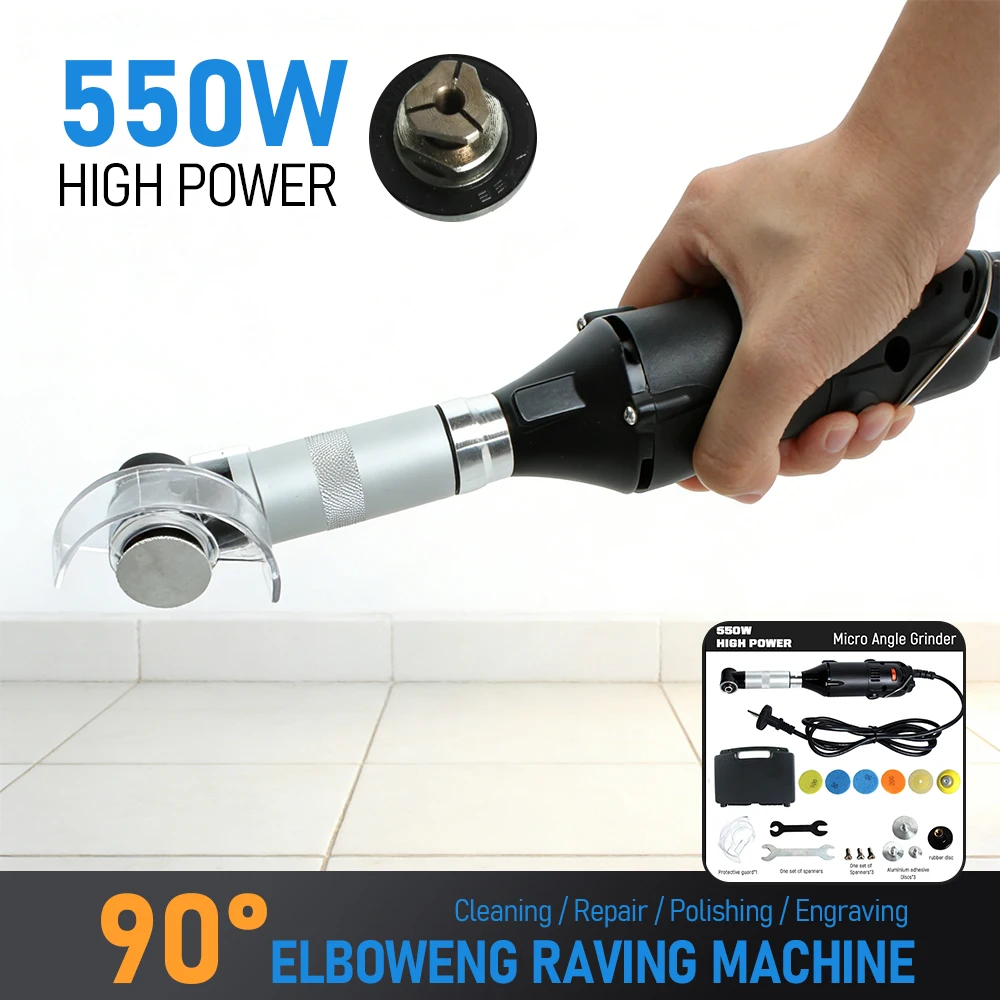 550W Micro Angle Grinder 90 Degree Electric Die Grinder for Tile Seam Cleaning, Polishing, Engraving & Cutting with Accessories
550W Micro Angle Grinder 90 Degree Electric Die Grinder for Tile Seam Cleaning, Polishing, Engraving & Cutting with Accessories