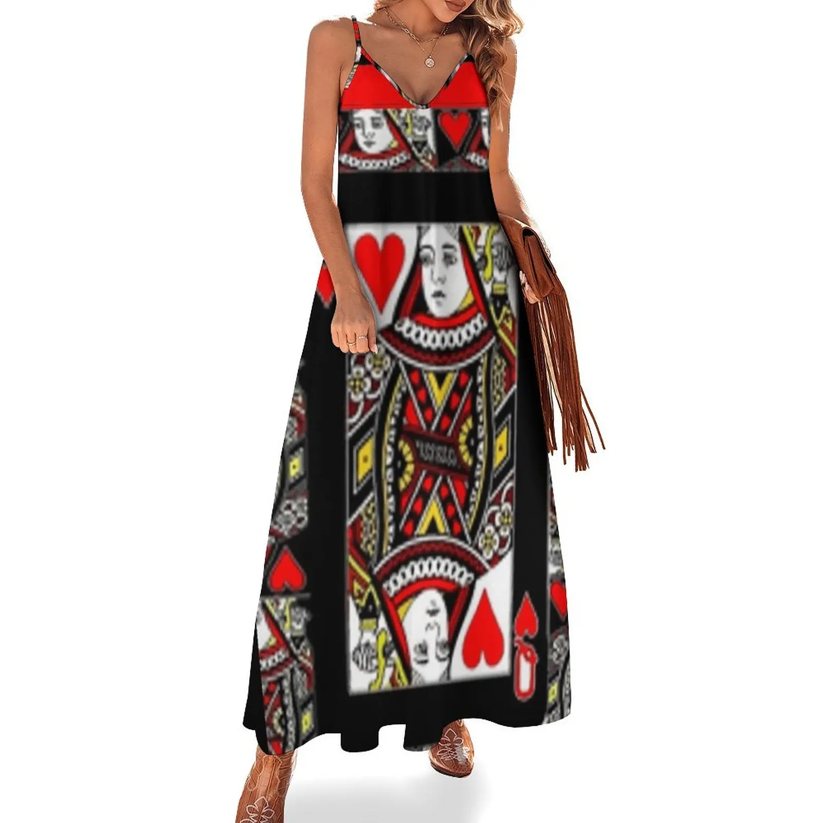 CASINO RED QUEEN OF HEARTS PATTERN RED-BLACK ART Sleeveless Long Dress elegant dresses plus sizes Dress
CASINO RED QUEEN OF HEARTS PATTERN RED-BLACK ART Sleeveless Long Dress elegant dresses plus sizes Dress