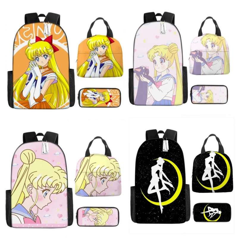 Three-piece Set of 3D Printing Anime Sailor Moon Backpack Student School Bag Lunch Bag Pencil Bag Children Travel Computer Bag
Three-piece Set of 3D Printing Anime Sailor Moon Backpack Student School Bag Lunch Bag Pencil Bag Children Travel Computer Bag