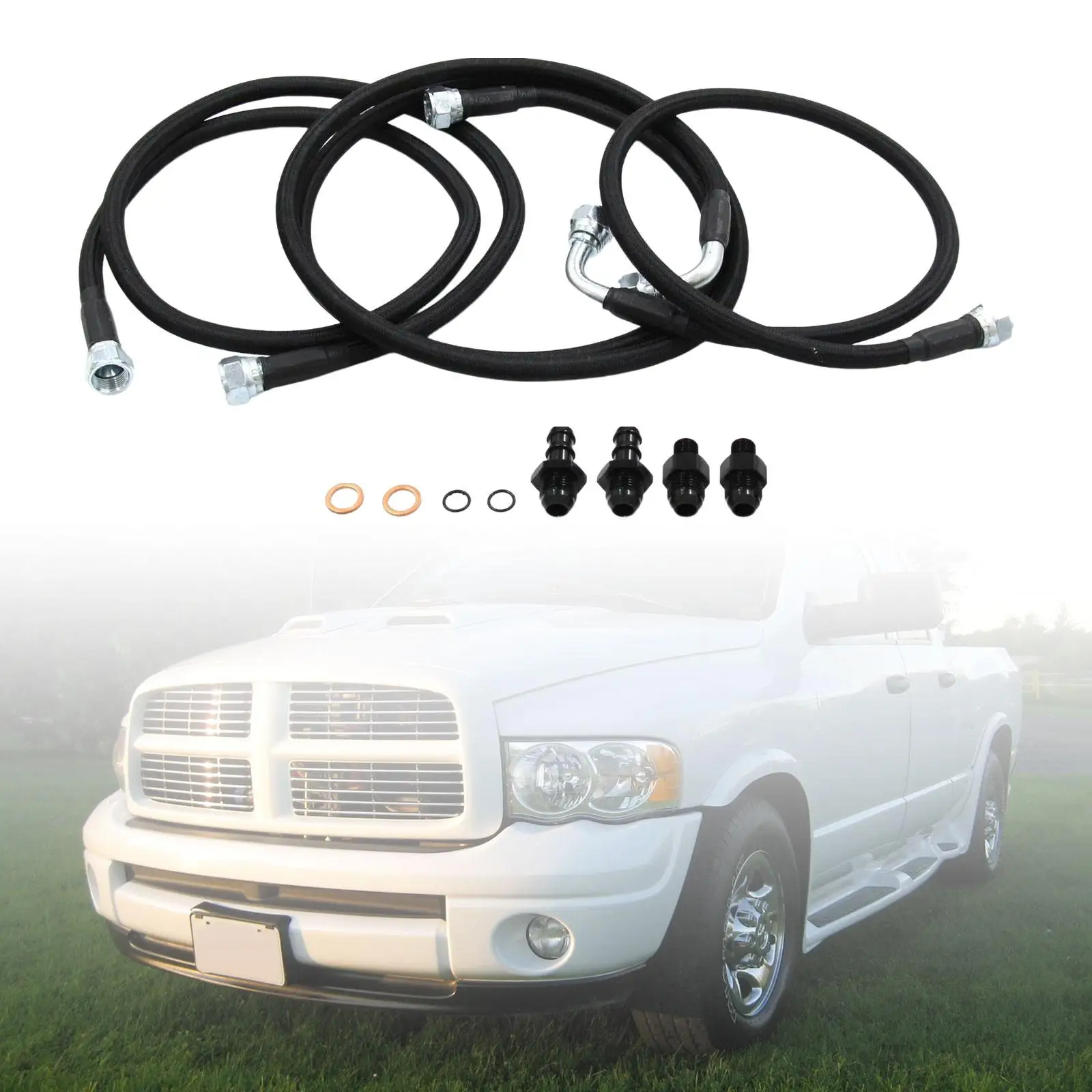 Transmission Cooler Hoses Lines Heavy Duty with Adapters High Performance Car Parts for 48RE Transmissions 2003-2007
Transmission Cooler Hoses Lines Heavy Duty with Adapters High Performance Car Parts for 48RE Transmissions 2003-2007