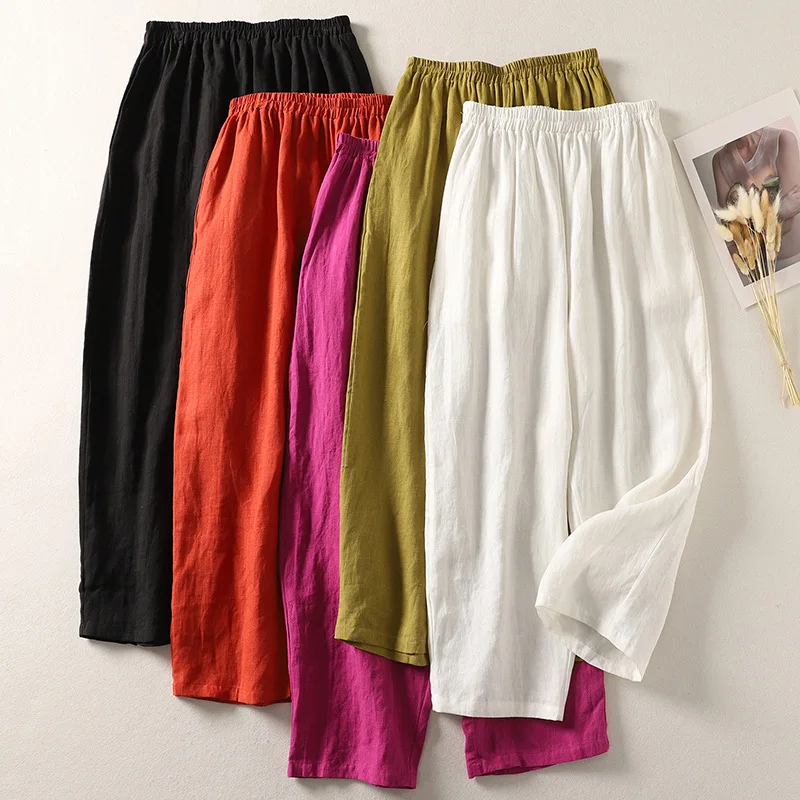 Cotton and linen casual nine-point pants elastic waist looseartsyloose pants spring and summerplus size carrot pants for women
Cotton and linen casual nine-point pants elastic waist looseartsyloose pants spring and summerplus size carrot pants for women