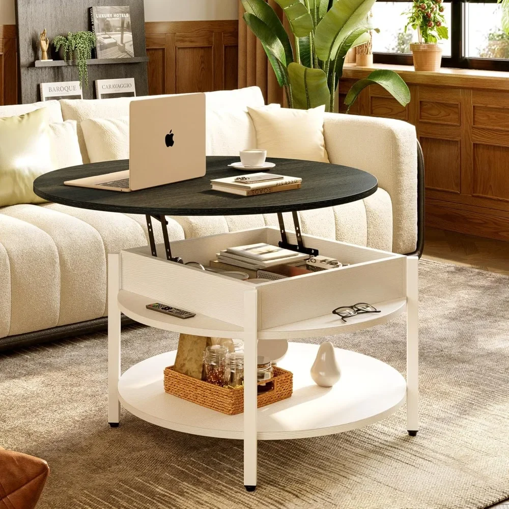 35.43”round lift-top coffee table large storage with hidden compartment round coffee table 2-tier farmhouse style living room t
35.43”round lift-top coffee table large storage with hidden compartment round coffee table 2-tier farmhouse style living room t